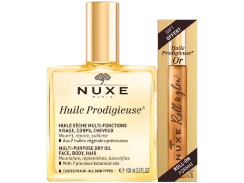 Nuxe Huile Prodigieuse + Huile Prodigieuse Or Roll-on, olejek, 100 ml