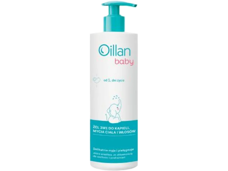 OILLAN BABY – żel do mycia ciała i włosów 3w1 od 1. dnia życia, 400 ml