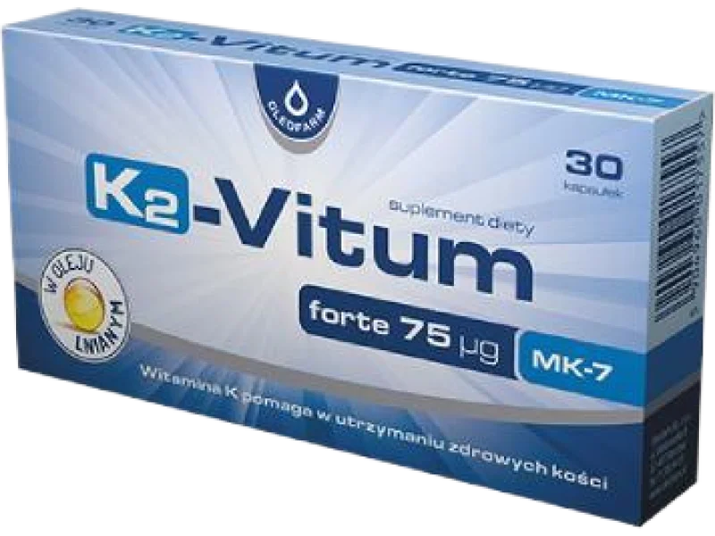 OLEOFARM K2-Vitum forte MK-7, kapsułki, 75 µg, 30 kaps.