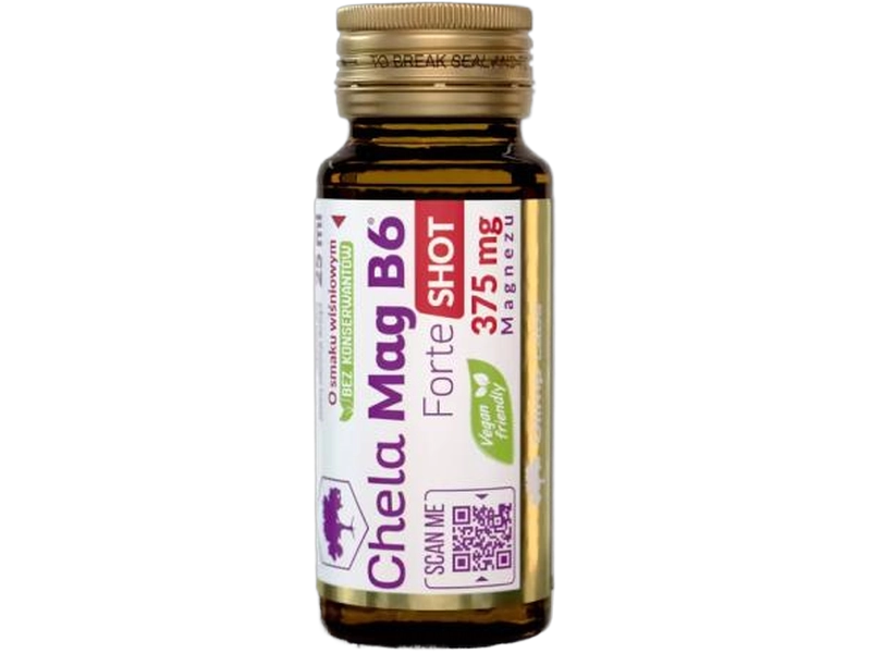 Olimp Chela-Mag B6 Forte shot, smak wiśniowy, płyn, 25 ml