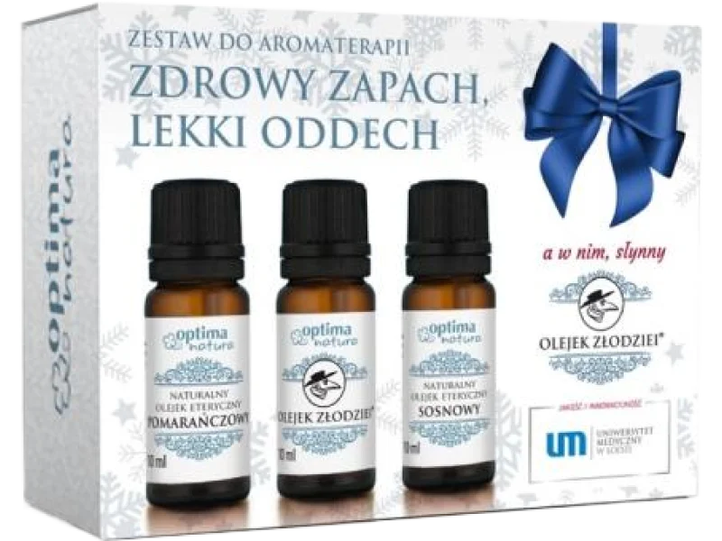 OPTIMA NATURA Zestaw Zdrowy Zapach Lekki Oddech: olejek pomarańczowy, złodziei, sosnowy, 30 ml