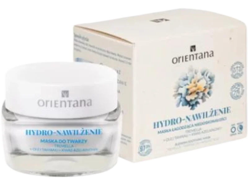 Orientana Hydro-Nawilżenie Maseczka łagodząca niedoskonałości Tremella Olej Tamanu Kwas Azelainowy, maska, 50 ml