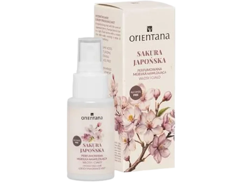 Orientana Sakura Japońska Perfumowana mgiełka nawilżająca do ciała i włosów, 50 ml