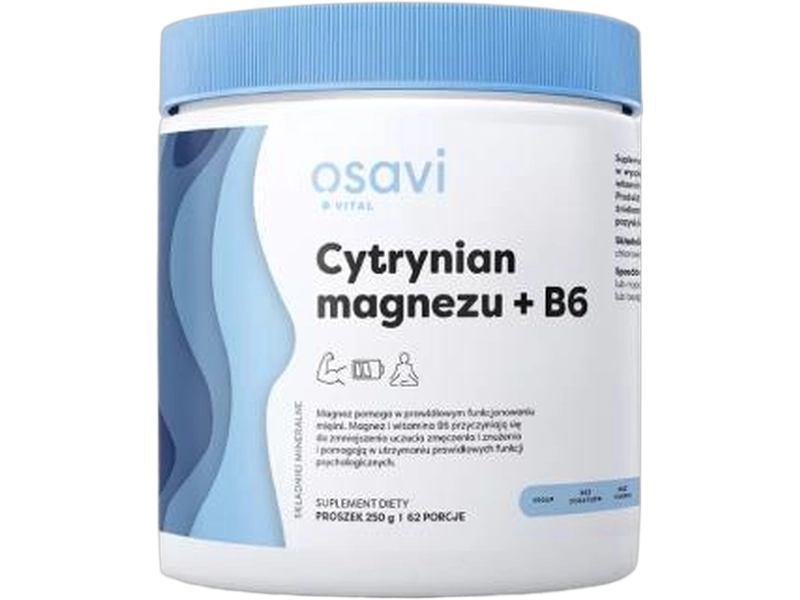 OSAVI Vital cytrynian magnezu + B6, proszek, 250 g