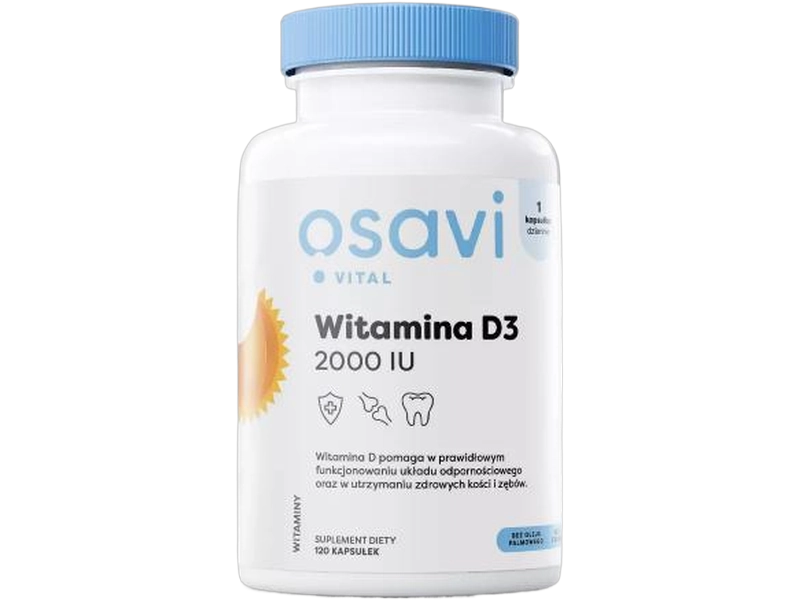 OSAVI Vital witamina D3, kapsułki miękkie, 2000 j.m., 120 kaps.