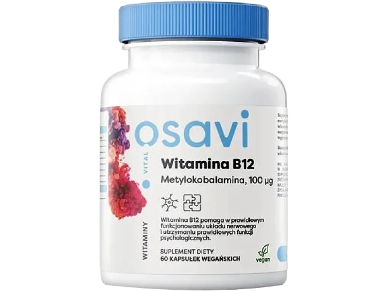 Osavi Witamina B12 Metylokobalamina, kapsułki, 100 µg, 60 kaps.
