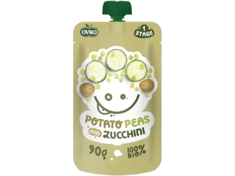 OVKO Ekologiczny przecier ziemniak, groszek, cukinia, 90 g