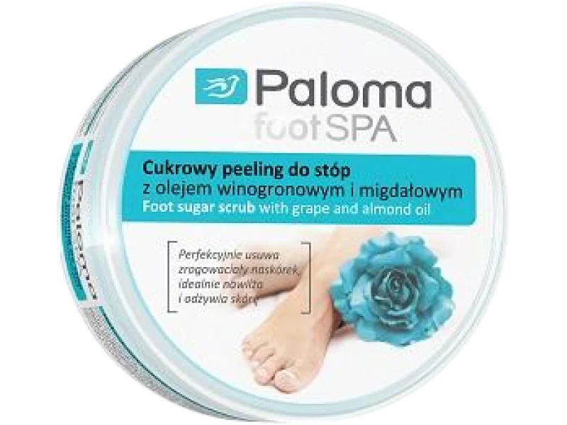 Paloma Foot Spa cukrowy peeling do stóp z olejem winogronowym i migdałowym, 125 ml