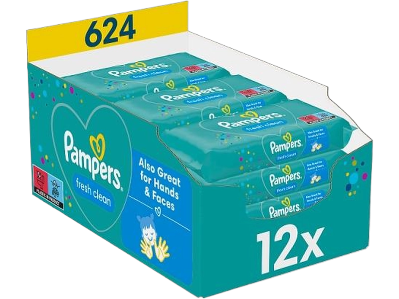 Pampers Fresh Clean, chusteczki, 12 x 52 szt.