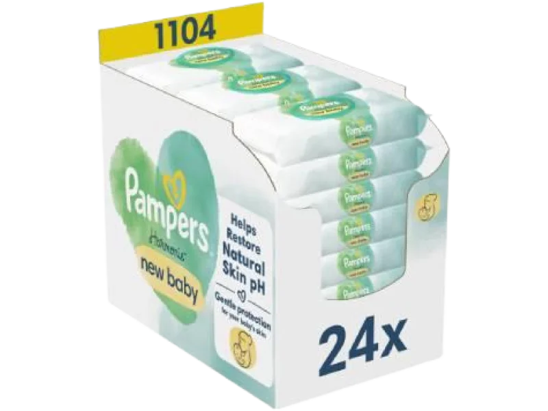 Pampers Harmonie New Baby Chusteczki nawilżane dla noworodków, 24×46 szt.
