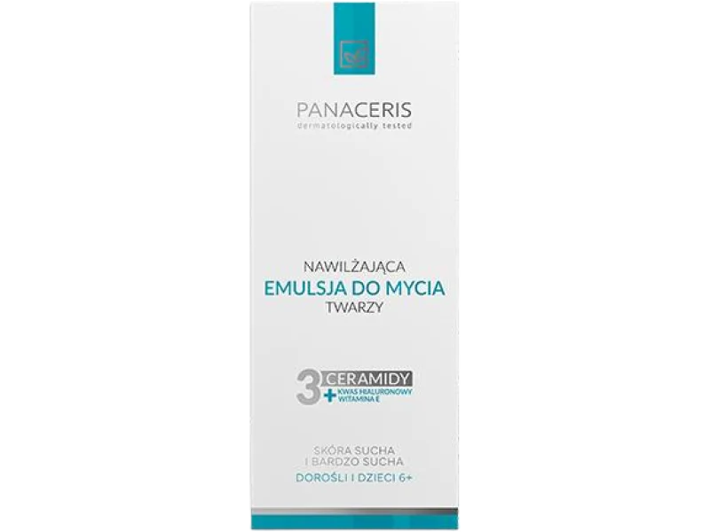 Panaceris nawilżająca do mycia twarzy dla skóry suchej i bardzo suchej, emulsja, 300 ml