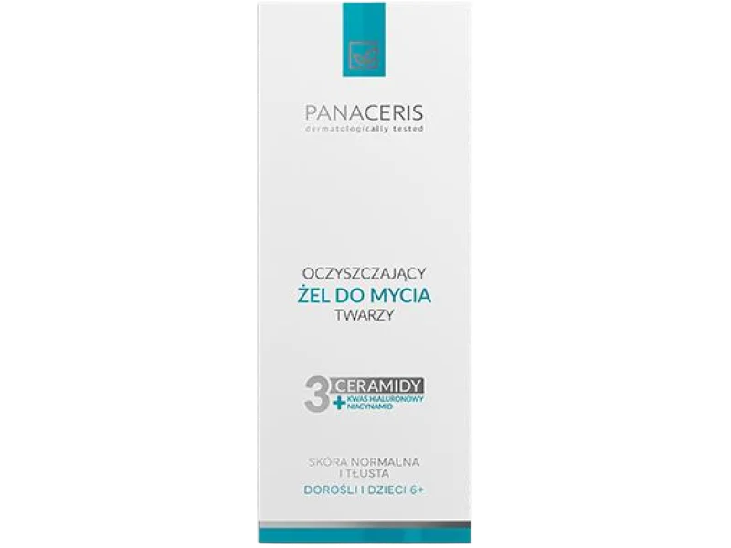 Panaceris oczyszczający żel do mycia twarzy dla skóry normalnej i tłustej, 300 ml