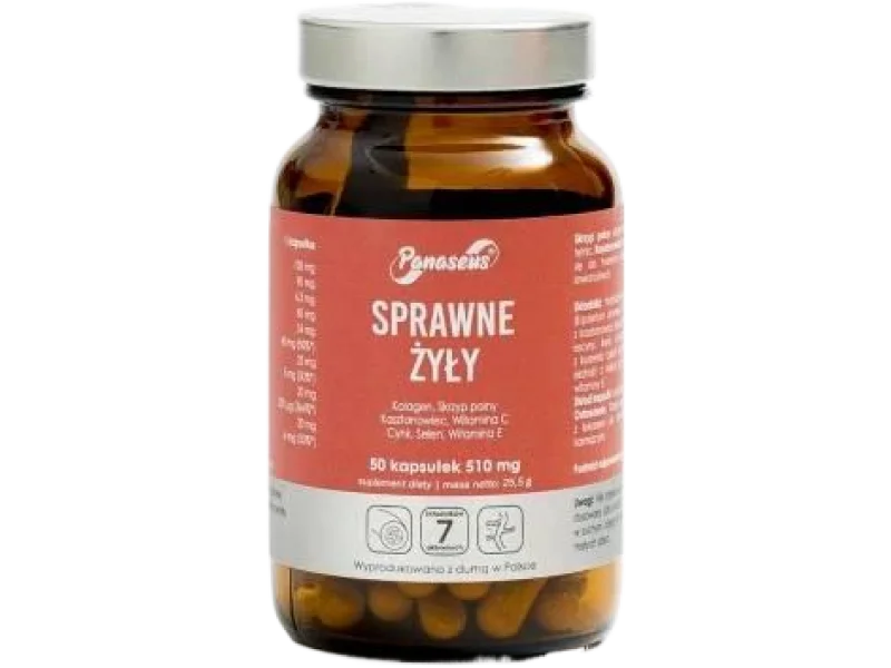 Panaseus Sprawne żyły, kapsułki, 50 kaps.