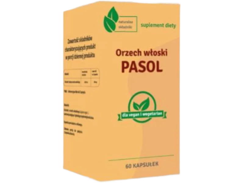 PASOL Orzech Włoski, kapsułki, 500 mg, 60 kaps.
