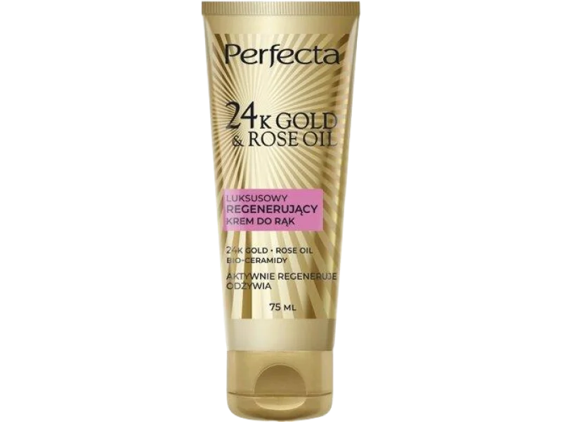 Perfecta 24K Gold & Rose Oil luksusowy regenerujący krem do rąk, 75 ml