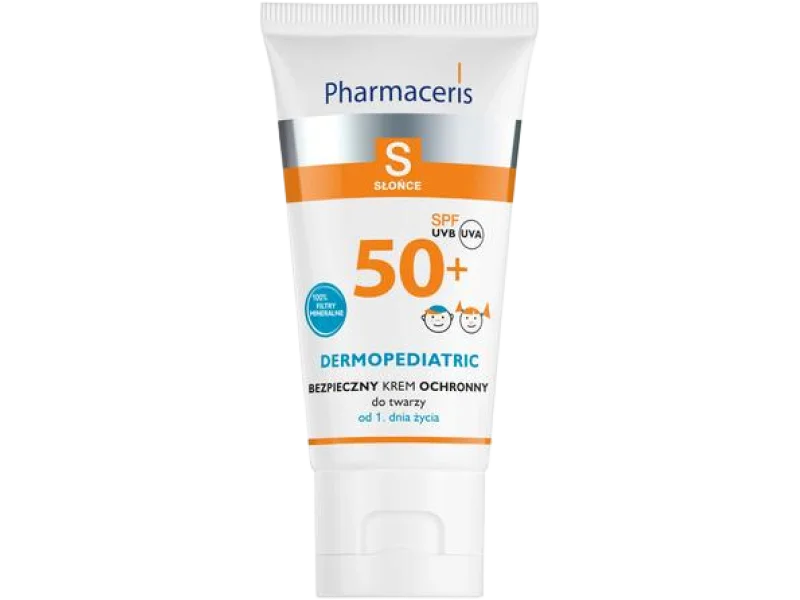 PHARMACERIS S SPF 50+ Bezpieczny krem ochronny do twarzy dla dzieci, 50 ml