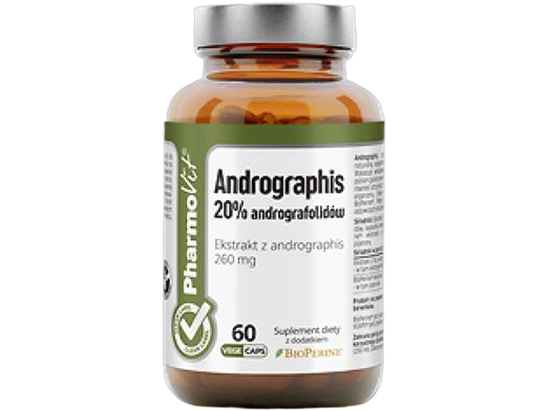Pharmovit Andrographis brodziuszka wiechowata, kapsułki, 260 mg, 60 kaps.