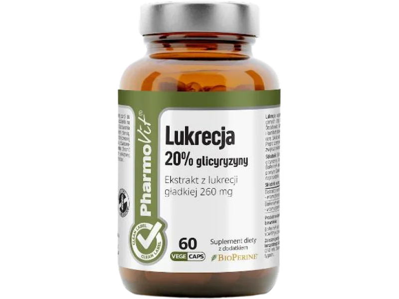 PHARMOVIT Lukrecja 20% Glicyryzyny, kapsułki, 52 mg, 60 szt.