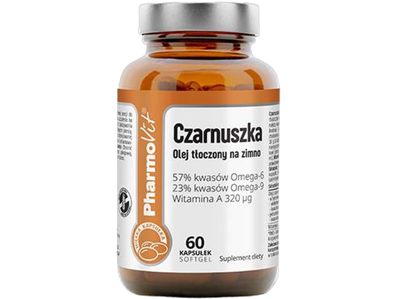 Pharmovit olej z czarnuszki tłoczony na zimno, kapsułki, 60 kaps.