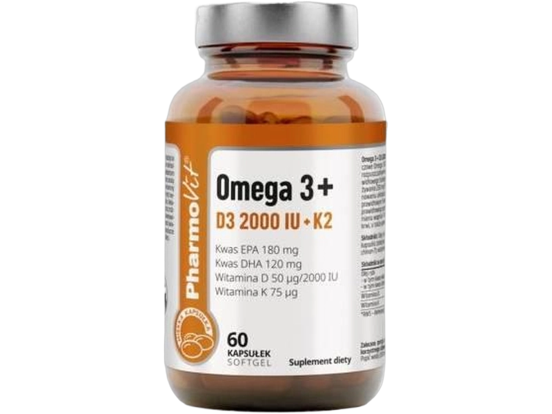 Pharmovit Omega 3+ D3 + K2, kapsułki miękkie, 60 kaps.