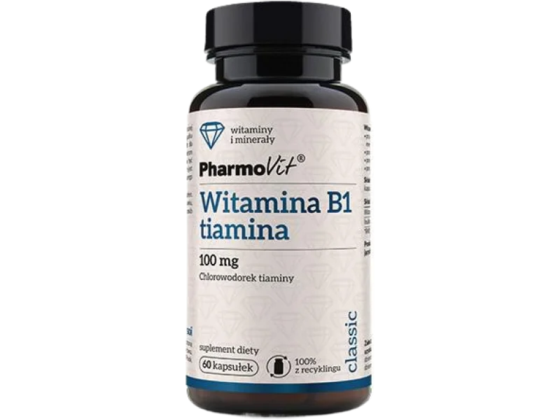 PHARMOVIT Witamina B1 tiamina, kapsułki, 100 mg, 60 kaps.