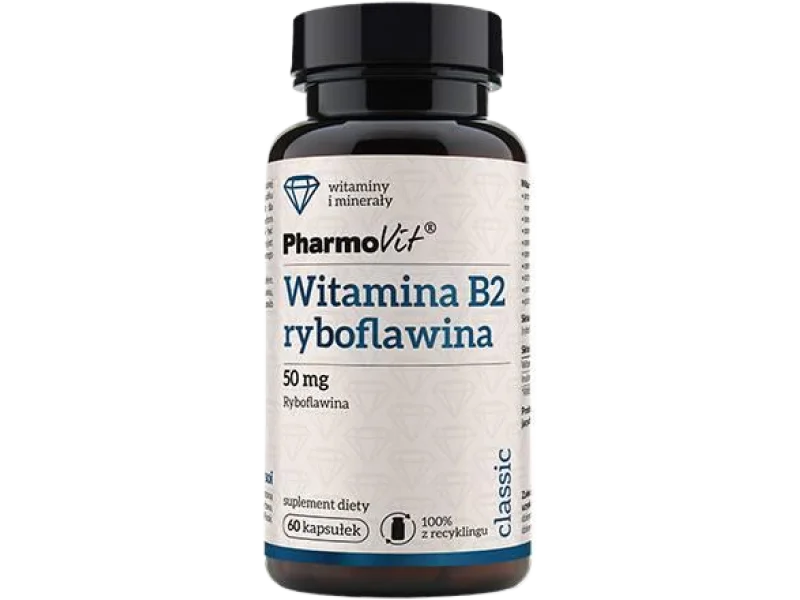 PHARMOVIT Witamina B2 ryboflawina, kapsułki, 50 mg, 60 kaps.