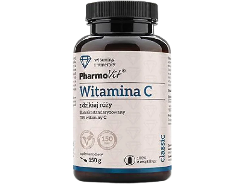 PHARMOVIT Witamina C z dzikiej róży, proszek, 700 mg, 150 g