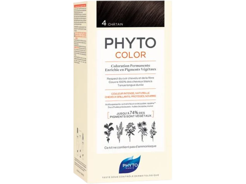 PHYTO COLOR, 4 kasztan, farba, 50 + 50 + 12 ml