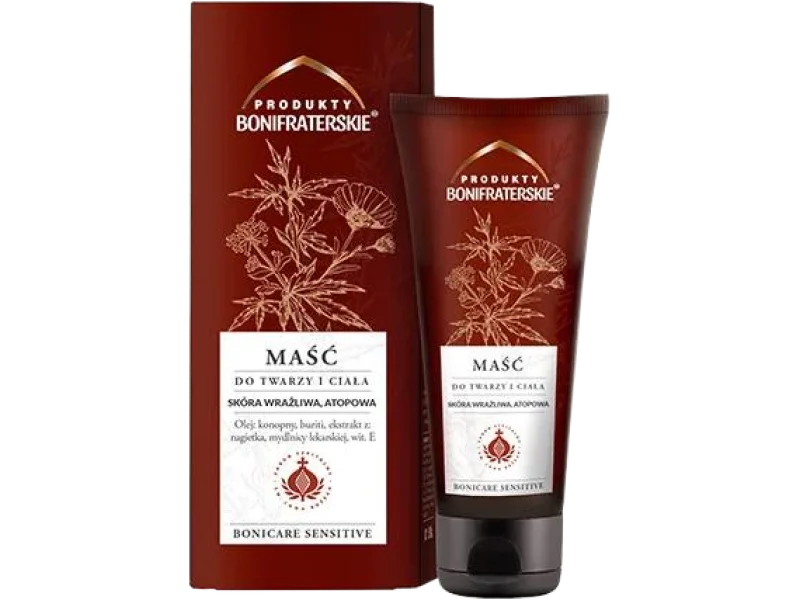 Produkty Bonifraterskie Bonicare Sensitive do twarzy i ciała skóra wrażliwa i atopowa, maść, 100 ml