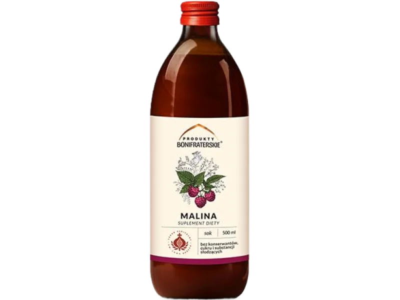 Produkty Bonifraterskie Sok z maliny, płyn, 500 ml