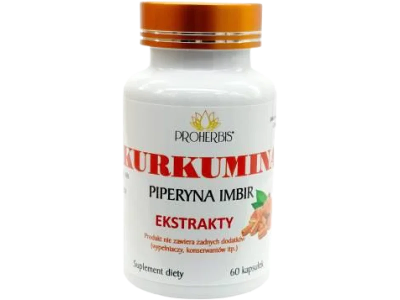 PROHERBIS Kurkuma, Pieprz, Imbir, kapsułki, 60 kaps.