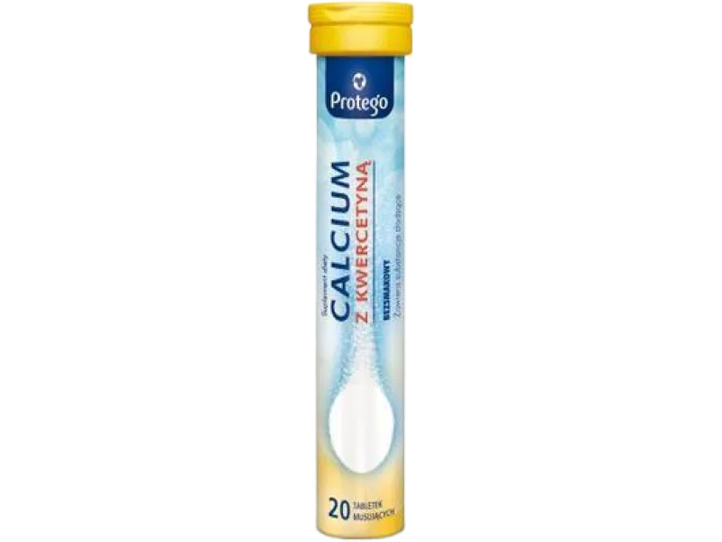 Protego Calcium z kwercetyną, tabletki musujące, 600 mg, 20 tabl.
