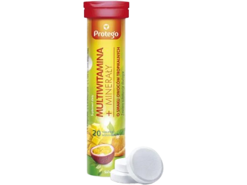 PROTEGO Multiwitamina + minerały, tabletki musujące, 20 tabl.