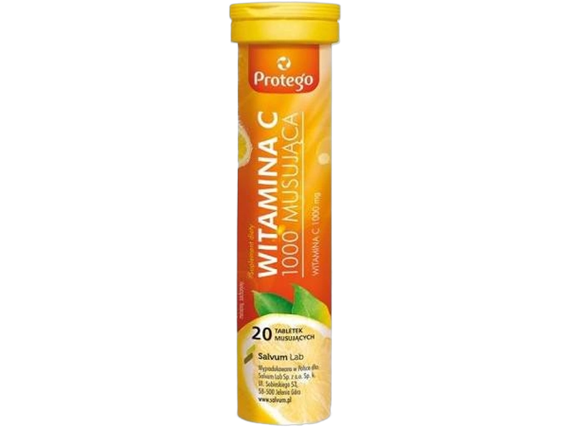 Protego witamina C musująca, tabletki musujące, 1000 mg, 20 szt.