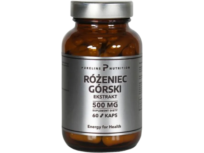 Pureline Nutrition Różeniec górski ekstrakt, kapsułki, 500 mg, 60 kaps.