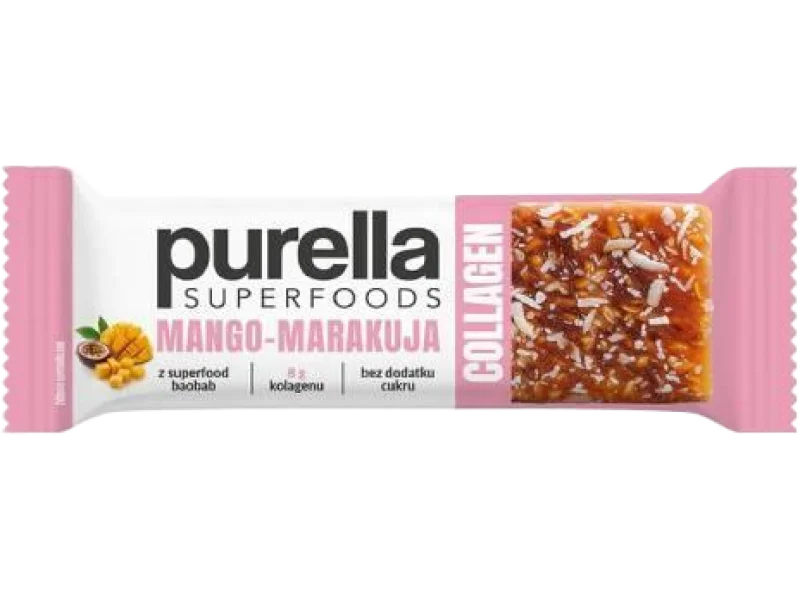 PURELLA Collagen Bar Baton kolagenowy Mango-Marakuja bez dodatku cukru, 40 g