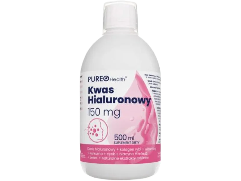 PUREO Health Kwas hialuronowy 150mg, płyn, 150 mg, 500 ml