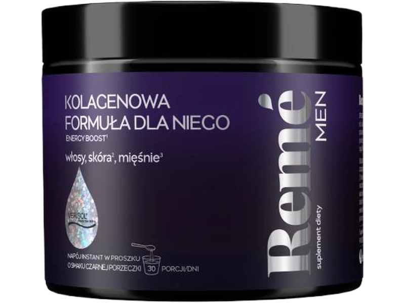 Reme Men kolagenowa formuła dla niego, smak czarna porzeczka, proszek, 150 g