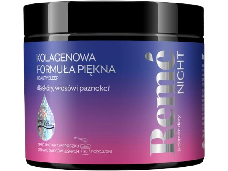 Reme night kolagenowa formuła, owoce leśne, proszek, 150 g