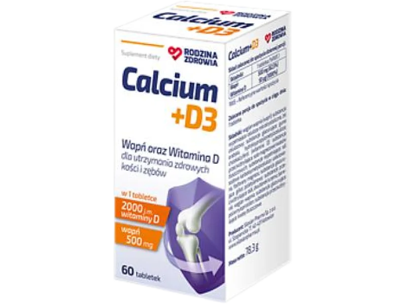 Rodzina Zdrowia Calcium +D3, tabletki, 60 tabl.