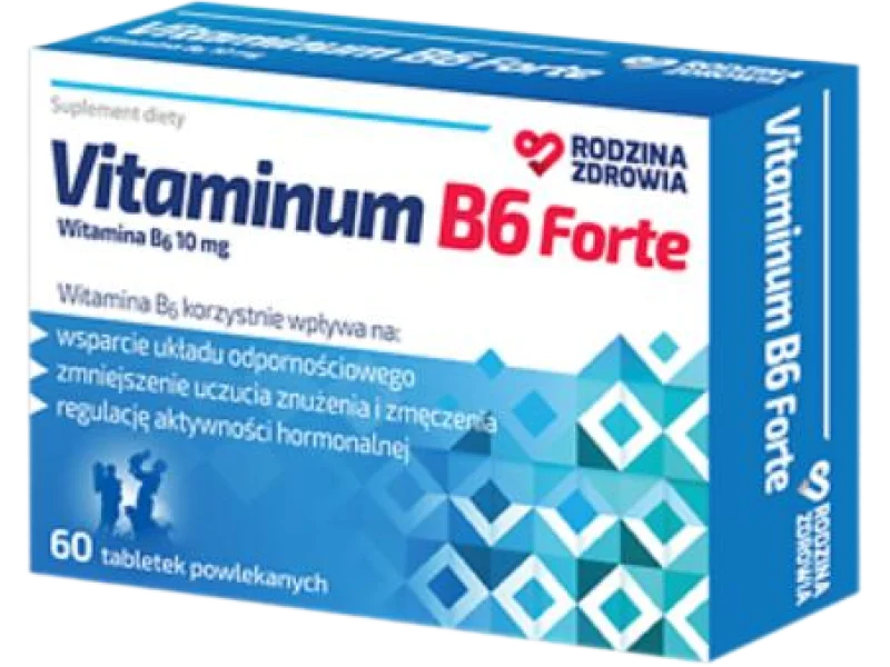 Rodzina Zdrowia Vitaminum B6 Forte, tabletki powlekane, 10 mg, 60 tabl.