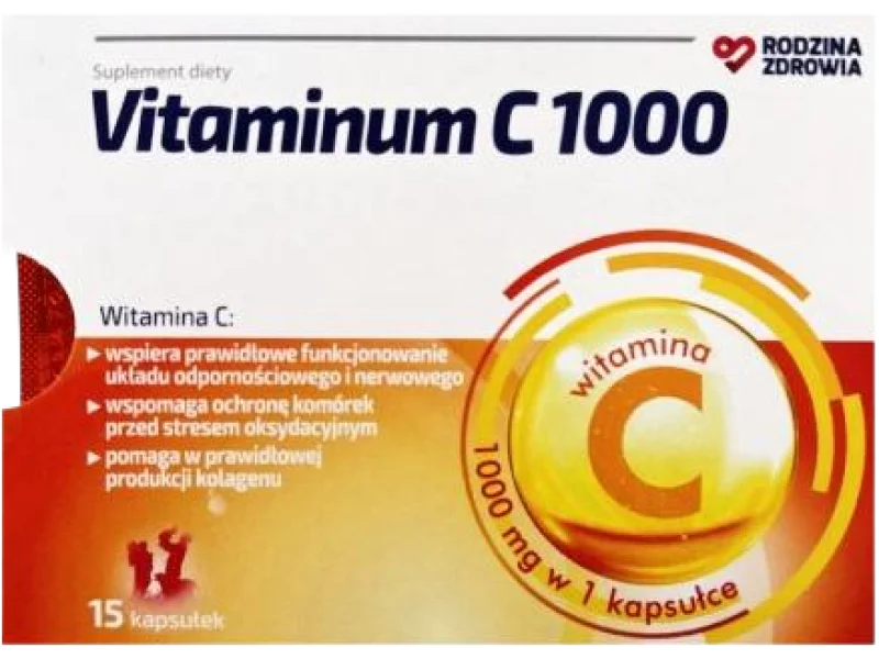 Rodzina Zdrowia Vitaminum C 1000, kapsułki, 1000 mg, 15 kaps.