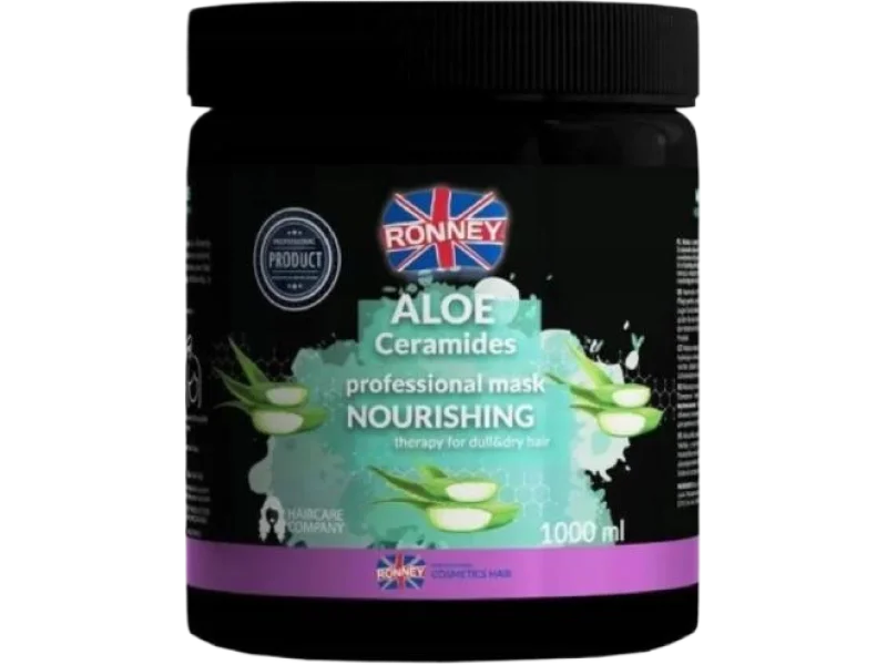 RONNEY Aloe Ceramides nawilżająca maska do włosów suchych i matowych, 1000 ml