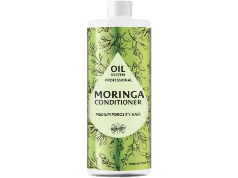 RONNEY Oil System Professional Moringa Conditioner – Odżywka do włosów średnioporowatych, 1000 ml