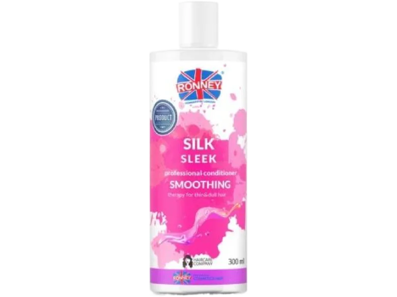 RONNEY Silk Sleek Wygładzająca odżywka z jedwabiem do włosów cienkich i matowych, 1000 ml