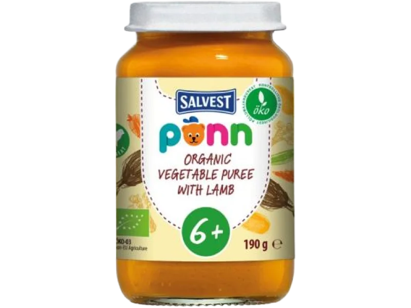 SALVEST PÕNN BIO Jagnięcina z puree warzywnym, 190 g