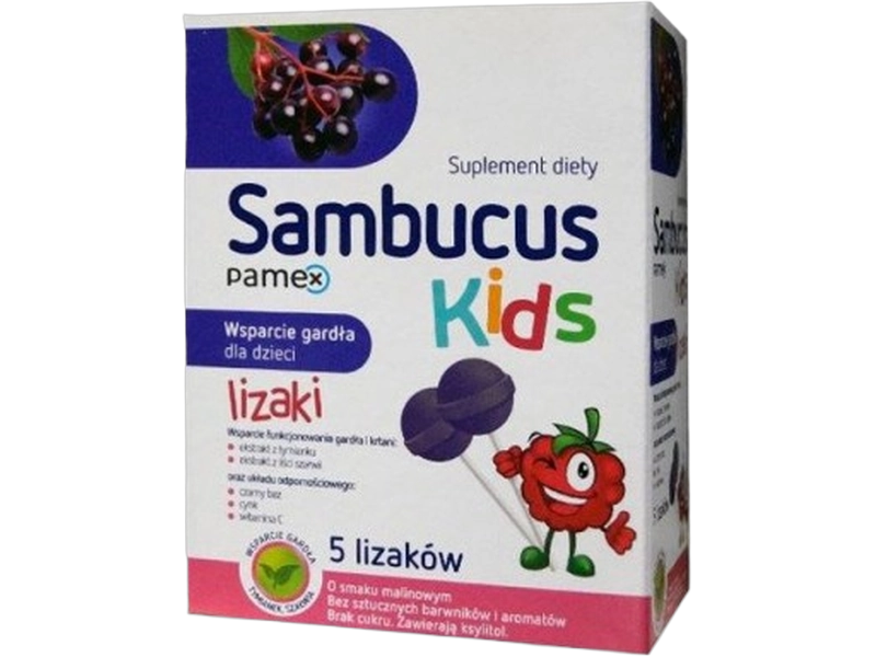 Sambucus Kids, lizak, 5 szt.