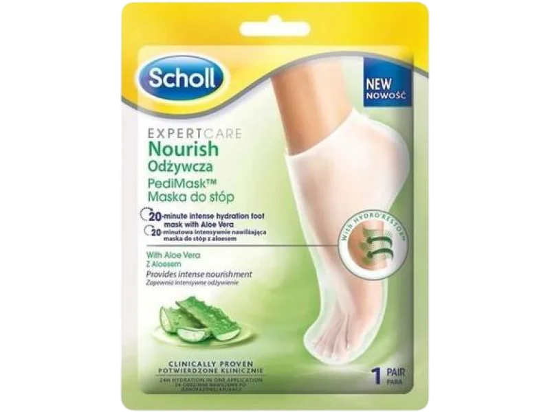 Scholl Expert Care PediMask odżywcza maska do stóp z aloesem, 1 szt.
