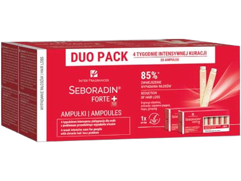 Seboradin Duopack ampułki Forte przeciw wypadaniu włosów, 28 amp.