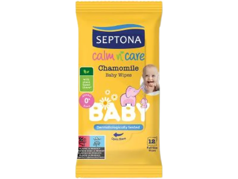 SEPTONA Nawilżane chusteczki z rumiankiem, 12 szt.